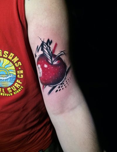 Hit apple tattoo